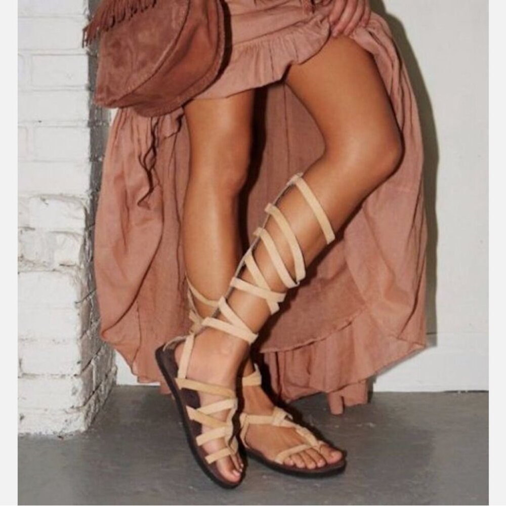NWOB Free People Cynder Gladiator Sandal Vachetta Natural